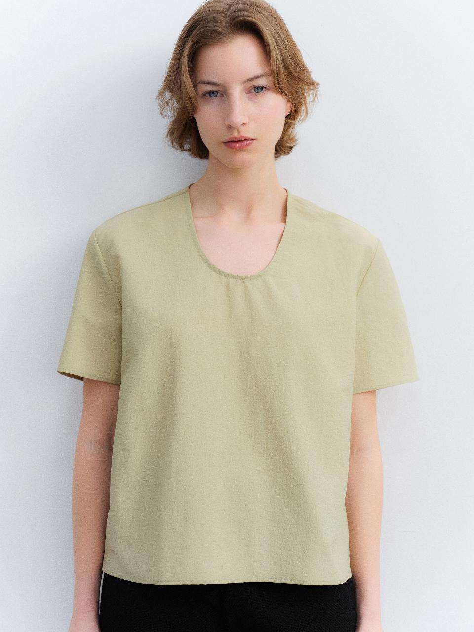 roy u-neck blouse_green