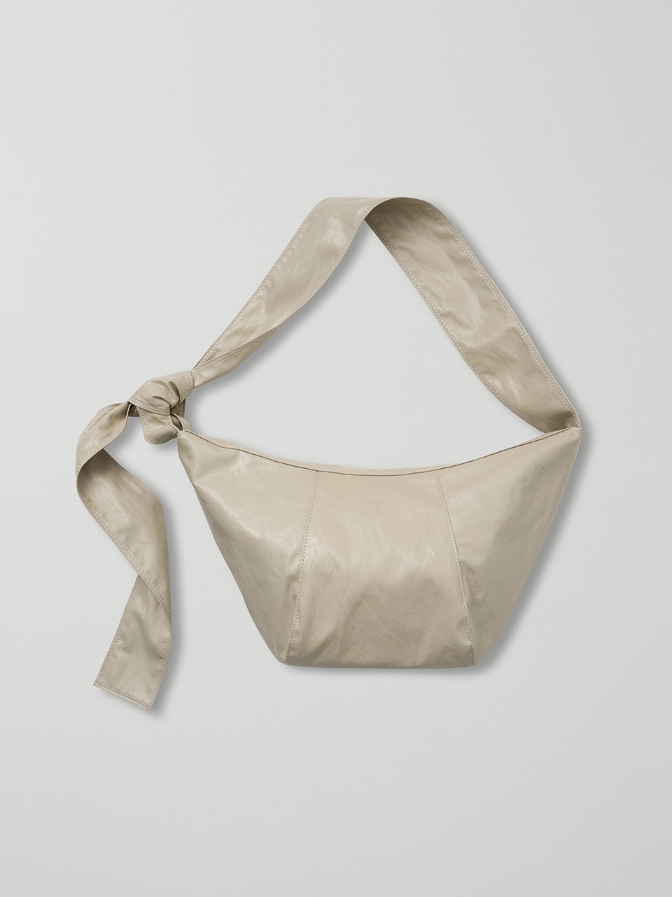 vegan leather sling bag_beige