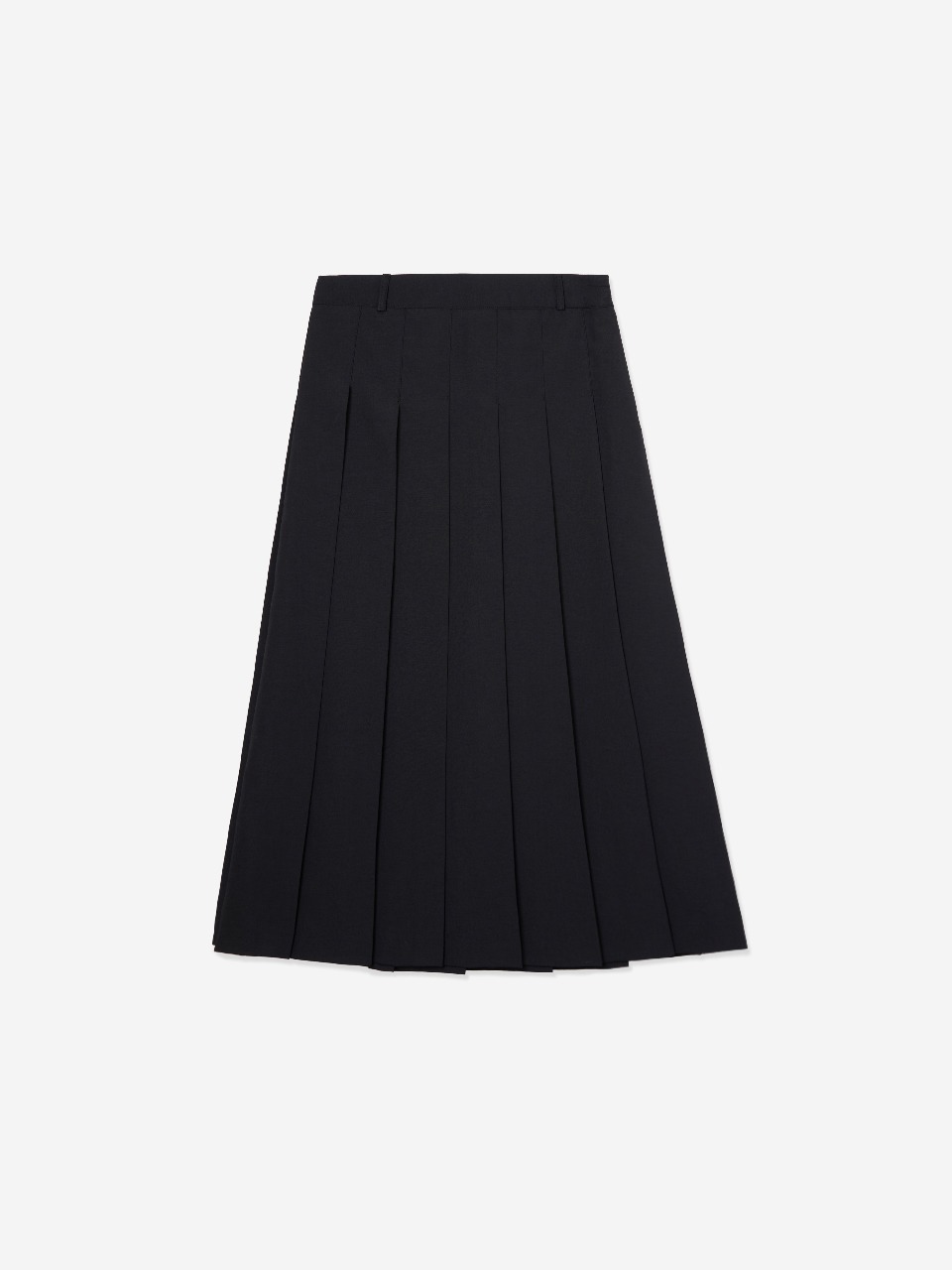 summer pleated long skirt_black