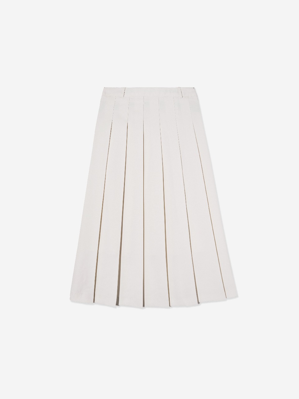 summer pleated long skirt_cream
